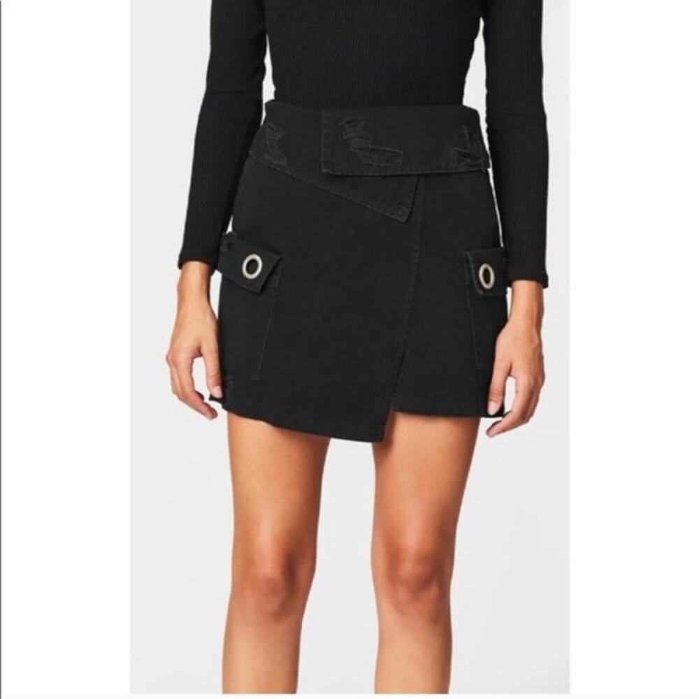 Carmar Cargo Mini Skirt Womens 2 Black Gorpcore Grunge Festival Emo NWT